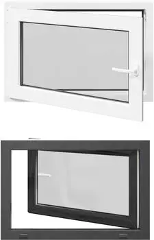 vidaXL RISOR Kellerfenster PVC/Glas anthrazit 90x70cm (42047289)