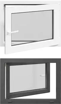 vidaXL RISOR Kellerfenster PVC/Glas, anthrazit, 80x50cm (42047280)