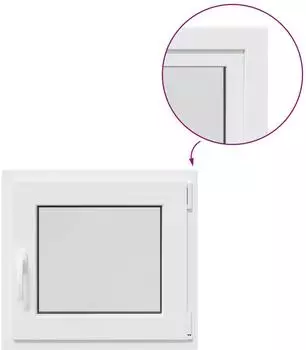 vidaXL RISOR Kellerfenster wei&szlig;, PVC und Glas, 60x50cm (42047814)