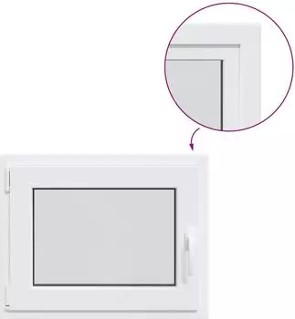 vidaXL RISOR Kellerfenster weiß, PVC und Glas, 50x55cm