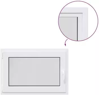 vidaXL RISOR Kellerfenster weiß, PVC und Glas, 90x55cm
