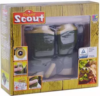 Happy People SCOUT Fernglas dunkelgr&uuml;n/beige mit Sicherheitskordel (19441)