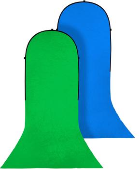 Bresser BR-TR16 Falthintergrund mit Schleppe grün/blau 180x240+240