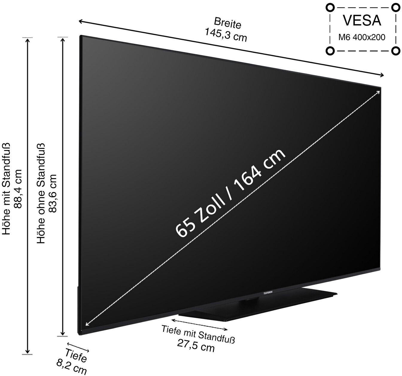 Telefunken 65 Zoll 4K Smart TV mit HDR | D65U750X2CW