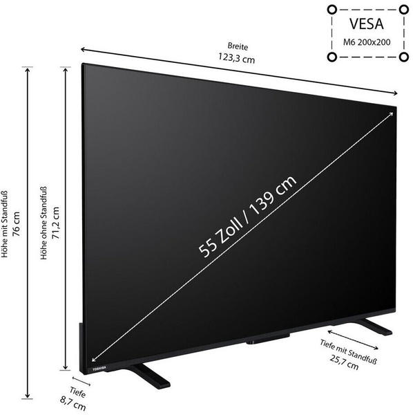 4K-Fernseher Display & Sound Toshiba 55QV2363DAW