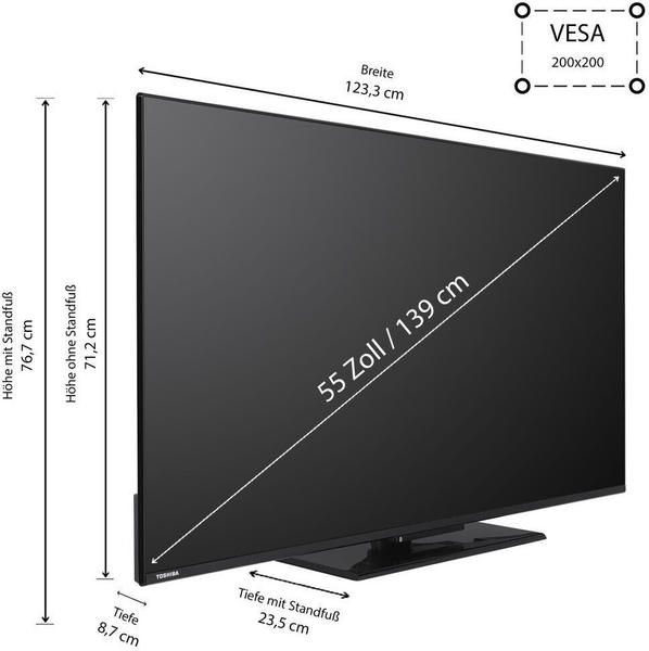 4K-Fernseher Smart-Features & Features Toshiba 55UV3463DAW