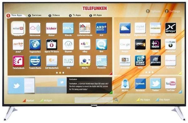 Telefunken LED-Fernseher 165 cm 65 Zoll L65F249A3CW EEK A+ DVB-T, DVB-C, DVB-S, Full HD, Smart TV, W