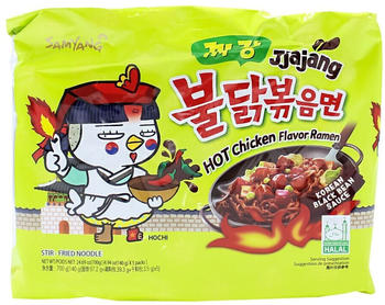 Samyang Buldak Ramen Hot Chicken Jjajang Korean Black Bean Sauce (5x140g)