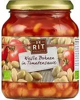 De Rit Wei&szlig;e Bohnen in Tomatensauce im Glas (350 g) - Bio