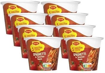 Maggi 5 Minuten Terrine Spaghetti in Tomatensauce 8x60g Maggi 5 Minuten Terrine Spaghetti in Tomatensauce 8x60g
