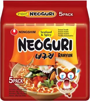 Nong Shim Nongshim Neoguri Nudeln Meeresfrüchte & scharf 5x120g