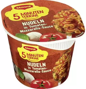 Maggi 5 Minuten Terrine Nudeln in Tomaten-Mozzarella-Sauce 55 g