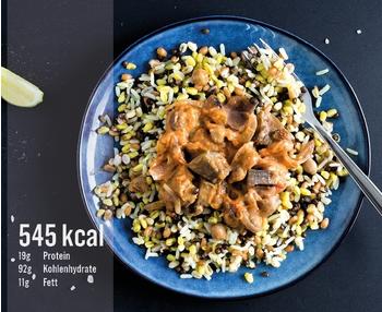 Fit Taste Veganes Auberginencurry + Getreide-Mix 450g