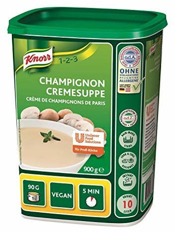 Knorr Champignon Cremesuppe Fertigsuppe Vegan Großpackung 900g