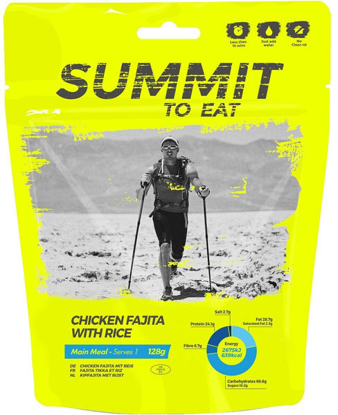 Summit to Eat Hühnchen Fajita mit Reis - gefriergetrocknete Outdoor-Nahrung (128g)