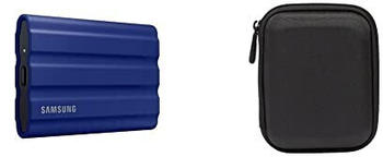 Samsung Portable SSD T7 Shield 1TB blau + Amazon Basics Festplattentasche