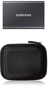 Samsung Portable SSD T7 1TB grau + Amazon Basics Festplattentasche