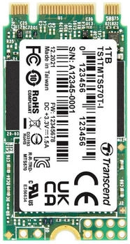 Transcend 1TB Internal M.2 SATA 2242 TS1TMTS570TI-VS1