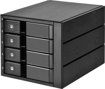 SilverStone Wechselrahmen 4-Bay f&uuml;r 3,5" SAS/SATA HDD/SSD schwarz (SST-FS304-12G)