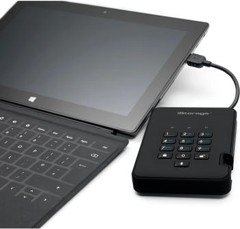 iStorage diskAshur2 16TB Black - Secure portable solid state drive - Password protected - Dust & water resistant - Hardware Encryption