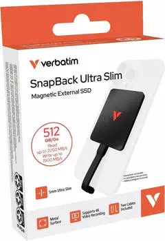 Verbatim SnapBack Ultra Slim SSD 512GB – Verbatim SnapBack Ultra Slim SSD 512GB für blitzschnelle Datenübertragung
