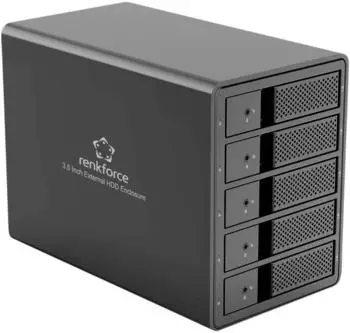 Renkforce Festplattengeh&auml;use 5-Bay 3,5" USB 3.0, Aluminium (RF-6647600)