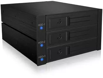 Raidsonic Icy Box IB-573SSK-12G Wechselrahmen 3x SATA HDD 3,5" f&uuml;r 2x 5,25" Hot Swap (IB-573SSK-12G)