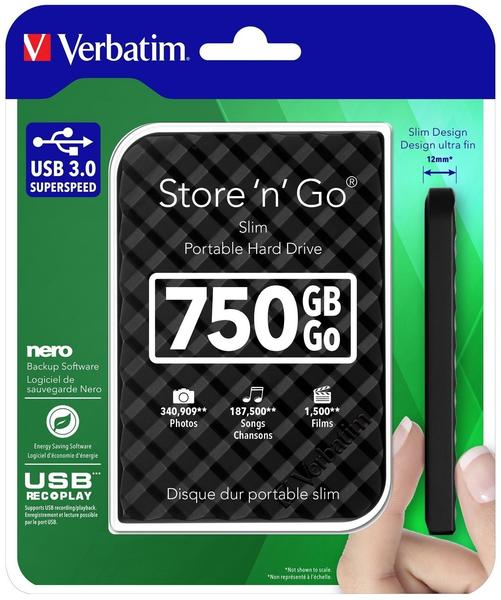 Verbatim Store 'n' Go USB 3.0 750GB schwarz (53213)