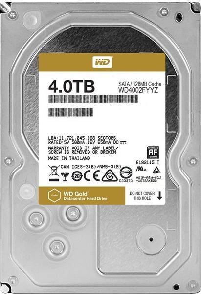 Western Digital Interne Festplatte 8.9 cm (3.5 Zoll) 4 TB Gold™ Bulk WD4002FYYZ SATA III