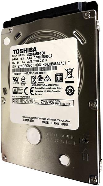 Notebook Festplatte Allgemeine Daten & Leistung Toshiba SATA 1TB (MQ04ABF100)
