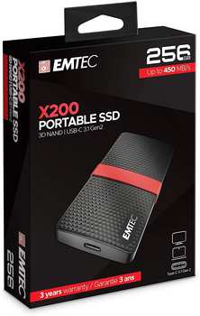 Emtec X200 Portable Power Plus 256GB – Transfergeschwindigkeit für typische Arbeitslasten unterwegs