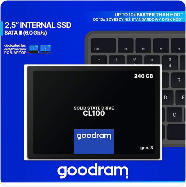 CL100 Gen.3 240GB interne SSD-Festplatte Allgemeine Daten & Bewertungen GoodRAM CL100 Gen.3 240GB