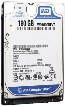 Western Digital Scorpio Blue 2,5 SATA II 160GB (WD1600BEVT)