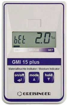 Greisinger GMI15-plus Materialfeuchtemessgerät Messbereich Baufeuchtigkeit 0.0 bis 8.0% Holzfeuchtigkeit 0.0 bis 100% (483430)