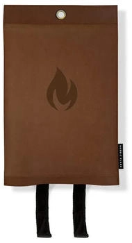 Nordic Flame Löschdecke 120x120cm Leder dunkel