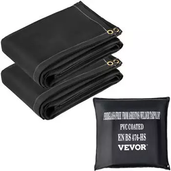 VEVOR Schweißschutzdecke Glasfaser 2,44x3,05m 550°C 12 Messingösen, 2er-Pack (Fire Blankets 8' x 10')