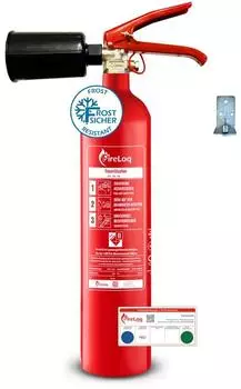 FireLoq 2kg Co2 Kohlendioxid Stahl Behälter