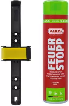 ABUS Feuerlöschspray Feuerstopp AFS625 fluorfrei + Halterung für Wand & Auto - Set