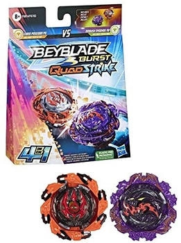 Hasbro Beyblade Burst QuadStrike Dual Pack - Ambush Nyddhog N8 vs Chain Poseidon P8