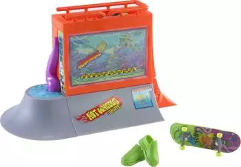 Hot Wheels Skate Aquarium Skatepark Fingerboard & Skate Shoes, Kinder ab 5 (HGT93)