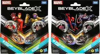 Hasbro Beyblade X Marvel Collab Multipack, 2 Kreisel mit 2 Startern (G0278EU4)