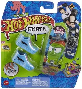 Hot Wheels Mini Skateboard mit Schuhen, 10cm (HVJ83)