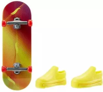 Hot Wheels Color Wave Skate Singles, Miniatur-Skateboard mit gelben Schuhen (HGT65)