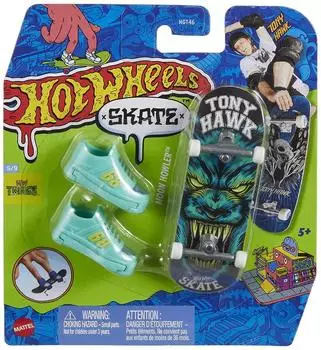 Hot Wheels Mini-Skateboard mit Schuhen, 10cm (HVJ85)