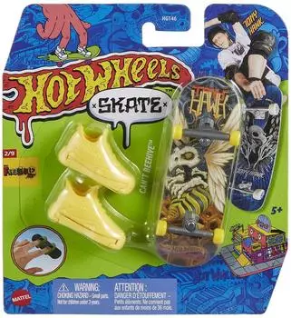 Hot Wheels Mini Skateboard mit Schuhen, 10cm (HVJ88)