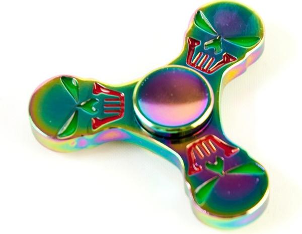 DS24 Premium Hand Spinner - Trio Totenkopf Regenbogen