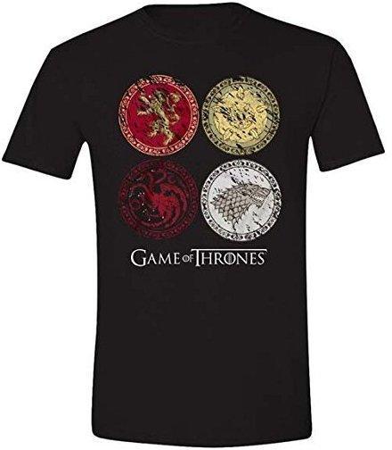 Trademark Products Ltd Game of Thrones - House Crests - Herren T-Shirt - Schwarz - Größe XL