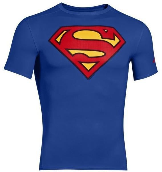 Under Armour Superman Compression Shirt Alter Ego blau M