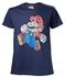 Bioworld Nintendo T-Shirt -L- Mario Word Play, blau