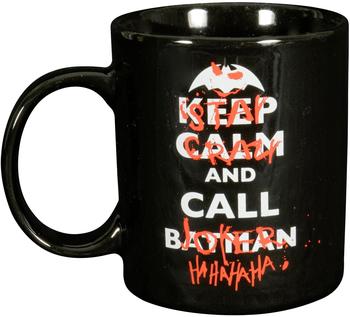 United Labels 0122041 - Batman Tasse Keep Calm and Call Stay Crazy and Call Joker, Porzellan, schwarz, circa 300 ml